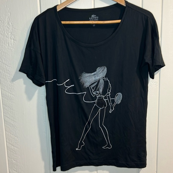 Lacoste Tops - Lacost Black Tennis shirt